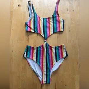 NaNa Multicolor Striped One Piece Swimsuit